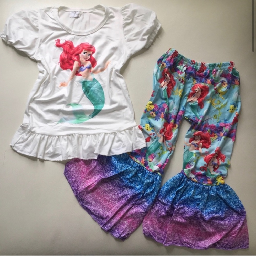 Ariel Cute Mermaid FLARE Pants Set